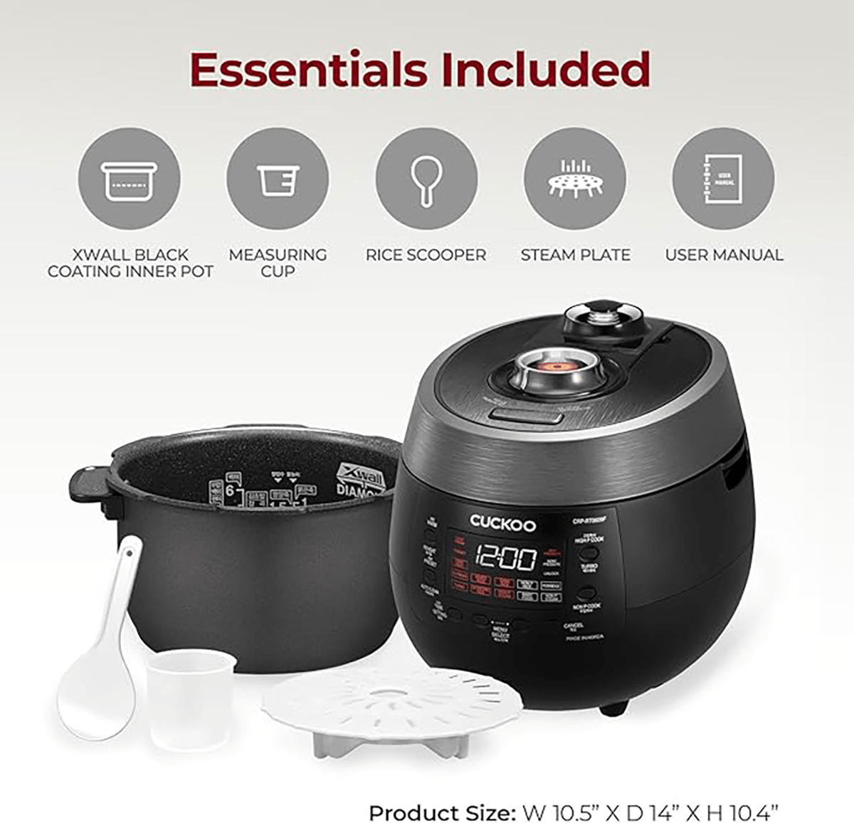 Electric Pressure Rice Cooker 6 cups Black (CRP-RT0609FB)