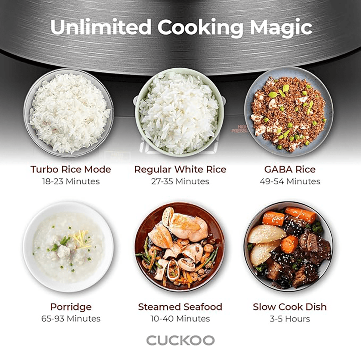 Electric Pressure Rice Cooker 6 cups Black (CRP-RT0609FB)