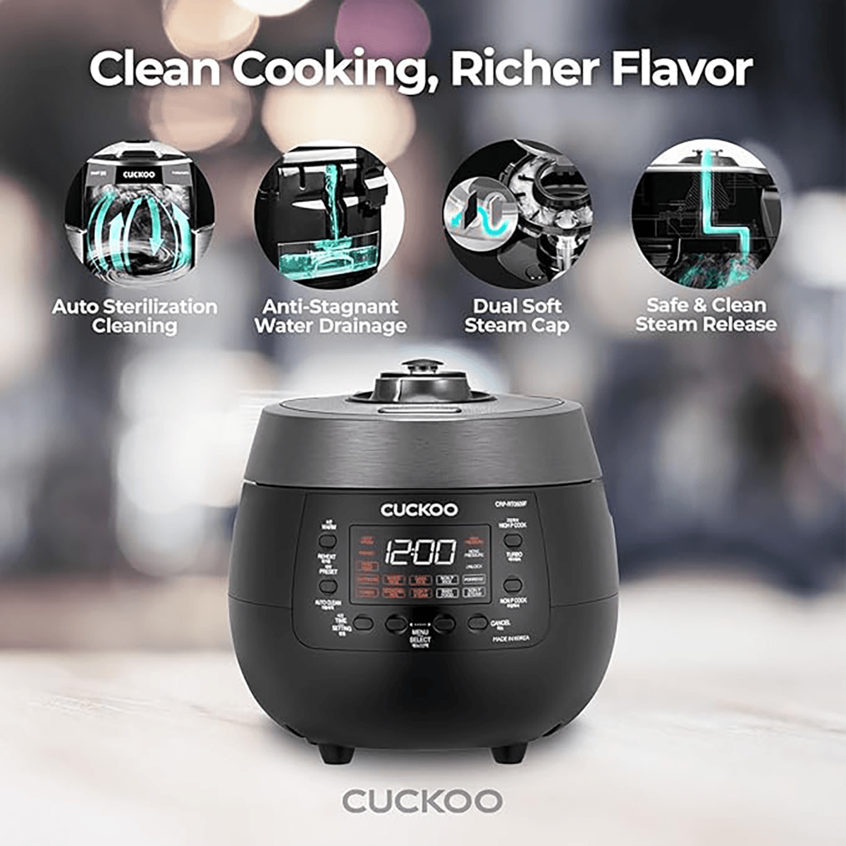 Electric Pressure Rice Cooker 6 cups Black (CRP-RT0609FB)