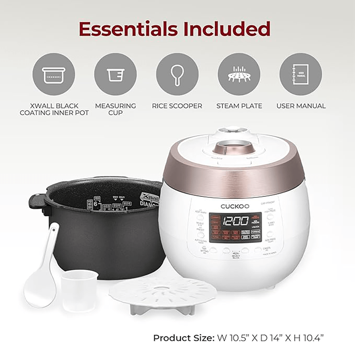 Electric Pressure Rice Cooker 6 cups White+pink (CRP-RT0609FW)
