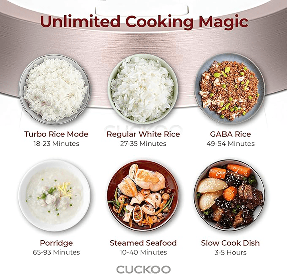 Electric Pressure Rice Cooker 6 cups White+pink (CRP-RT0609FW)