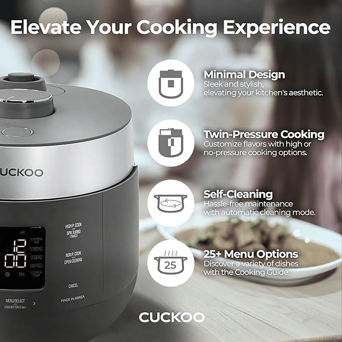 Electric Pressure Rice Cooker 10 cups Urban Gray (CRP-ST1009FG)