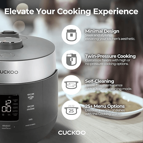 Electric Pressure Rice Cooker 6 cups Urban Gray (CRP-ST0609FG)