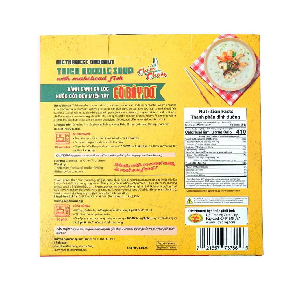 Banh canh ca loc nuoc cot dua mien Tay Co Bay Do, Dong Lanh 350g