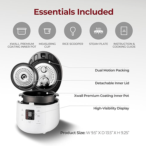 Electric Pressure Rice Cooker 6cups Matte White (CRP-ST0609FW)