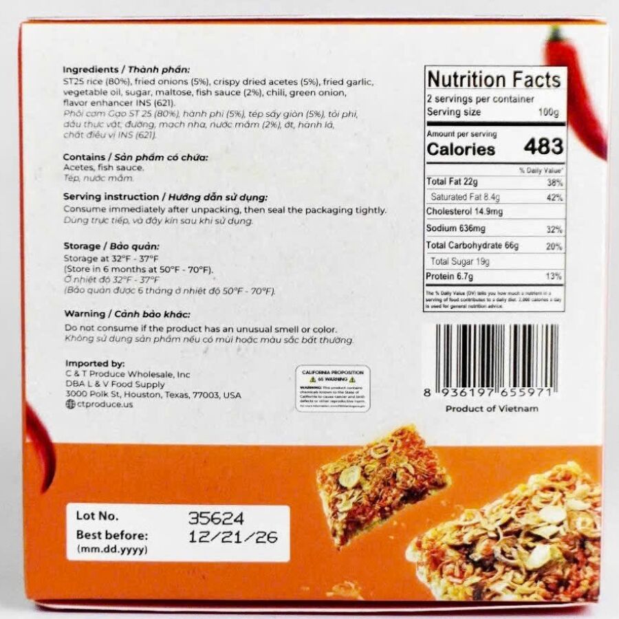 Com chay ruoc xot mam hanh 200g