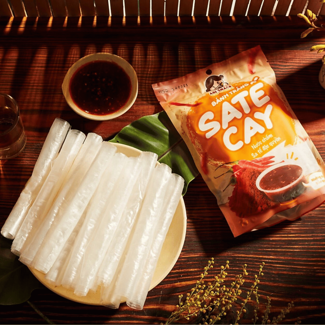 Banh Trang Sate Cay Abi Snack - goi 80g