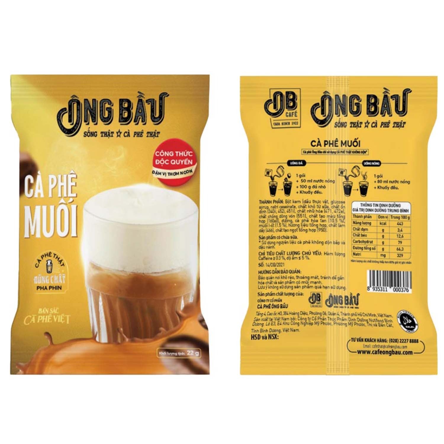 Ca phe muoi hoa tan Ong Bau 220g