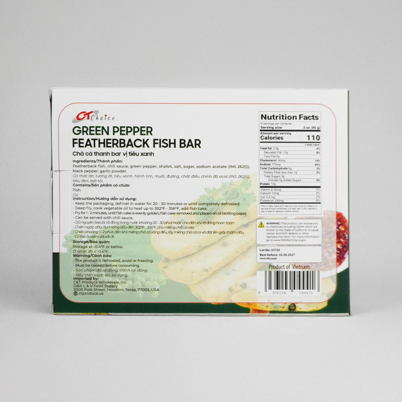 Cha Ca Thanh Bar Vi Tieu Xanh 540G