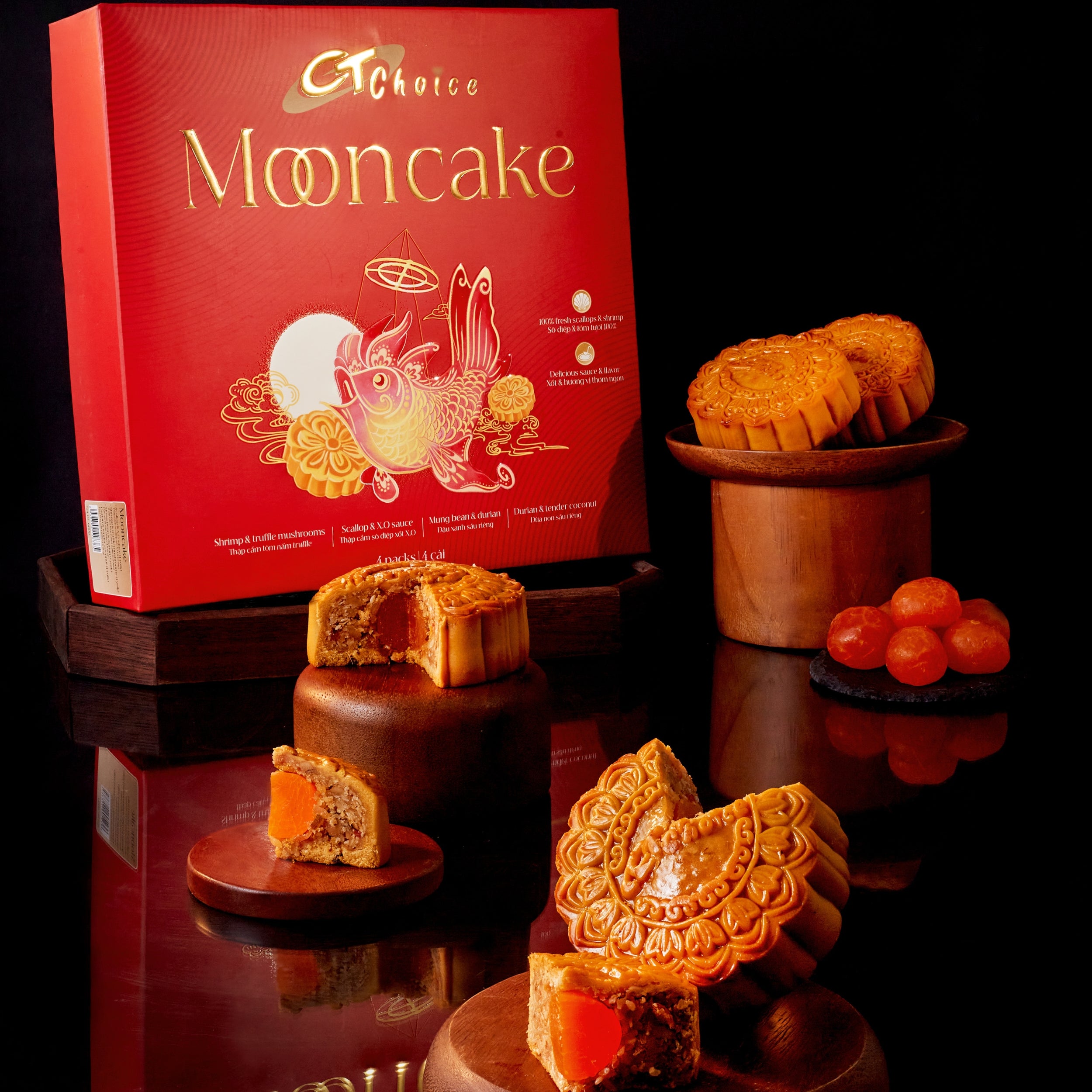 Banh Trung Thu Thap Cam 4 Banh 4 Vi