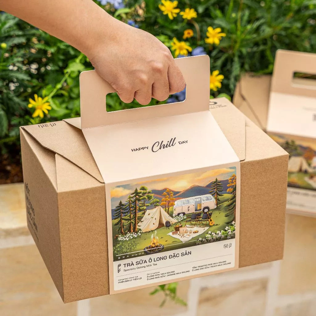 Hop qua tra sua O Long tien loi Phe La - 06 ly, 04 vi